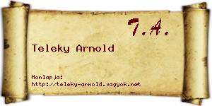 Teleky Arnold névjegykártya